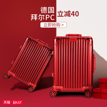 EAZZ wedding suitcase dowry box red box trolley case female suitcase wedding password bride dowry case