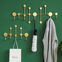 Nordic light luxury coat rack Wall non-hole porch hangers gold creative multifunctional bedroom door hanger