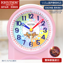 RHYTHM Li Sheng alarm clock table Bedroom student childrens room silent snooze Creative digital with night light CRE827