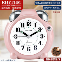 RHYTHM Li Sheng clock alarm clock Living room bedroom Student children mute creative night light Cute bedside CRA823