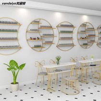 Nail salon display rack Net red nail polish new cosmetic rack wall rack round shelf nail polish frame