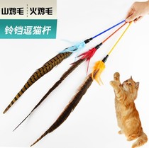 Special Price Natural pheasant tail Turkey fluffy feather cat stick cat toy long tail wild chicken feather cat Rod