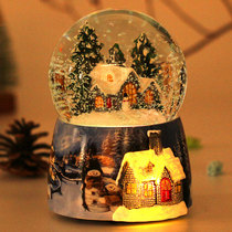 Christmas crystal ball music box snow music box birthday gift snowflake boys and girls sky city