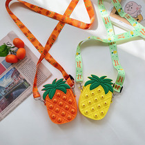 Childrens small bag Princess bag Cartoon Silicone Inclined Satchel Bag Little Girl Cute Single Shoulder Bag Girl Zero Wallet Tide Bag