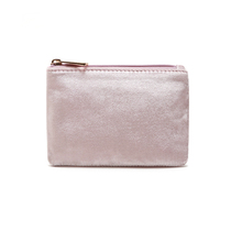 Original D Champagne Powder Style Teenage Girl Dreamy Carry-on Portable Zipped Velvet Zero Money Card Bag Containing Makeup Bag