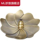 Pan incense burner home indoor sandalwood burner leisure portable incense holder incense holder antique copper wire incense insert aromatherapy burner line incense burner