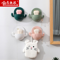 Soap box toilet soap box non-perforated wall-mounted soap rack creative drain personality cute soap rack