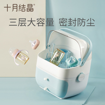 October Jing bottle storage box dustproof drain drying rack large capacity large sliding lid baby bottle storage box