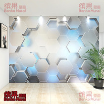 3D stereoscopic technology sense wallpaper geometric bump E-sports hall Internet cafe decoration office company front desk background wallpaper