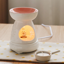 Dual-purpose aromatherapy lamp candle aromatherapy essential oil plug-in Aroma lamp can be dimmable and temperature adjustment timing ceramic bedroom