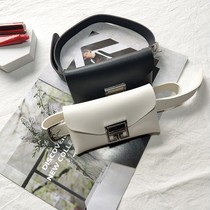  ins retro texture 2021 new trendy fanny pack womens summer work decoration messenger chain lock belt mobile phone bag