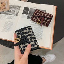 ins small crowdcanvas card bag womens delicate bank card sleeve clamp anti-magnetic multi-position retro 100 buckle zero money bag