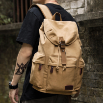 Retro mens canvas backpack high school students school bag trend casual large capacity travel bag backpack mens bag