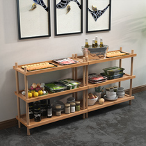 Thickened bamboo dining car cart three or four floors to collect and send dining car hotel restaurant wine tea truck hot pot restaurant shelves