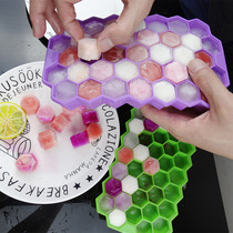 Silicone ice grid ice box Homemade auxiliary food to make ice hockey artifact Household small freezer refrigerator frozen ice cube mold