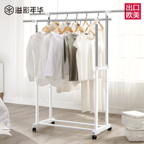 Clothes rack Floor-to-ceiling bedroom simple hanging clothes rack Balcony telescopic folding indoor simple mobile hanger