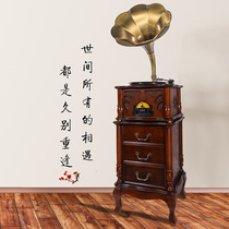 Todays ink phonograph retro living room European vinyl record player Big Horn old record player phonograph phonograph S16