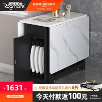 Small apartment folding table multifunctional mobile table rectangular can be stored table simple dining table and chair combination home