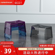 Shoe stool at home door light luxury simple entrance stool plastic stool transparent bathroom small stool low stool wearing shoes stool