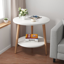 Simple small round table European small coffee table sofa side small size apartment bedside mini balcony small table