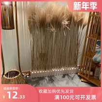 Natural reed dried flower bouquet pink dried branches Nordic props landscaping natural wind dried wedding floor decoration ornaments