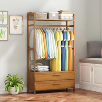  Floor-to-ceiling hanger Bedroom room solid wood clothes rack Household indoor living room net red hanger rack Coat rack