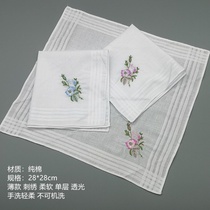 Womens embroidered handkerchief pure cotton lace pure white sweat beautiful romantic thin handkerchief cotton embroidery