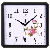 Clock and clock living room fashion simple clock mute rectangular household personality quartz clock hanging watch Wall
