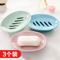 Double soap box toilet portable with lid creative home cute non-perforated drain soap rack travel soap holder