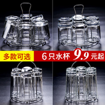 Glass cup household cup water cup set living room with beer cup transparent heat-resistant tea drinking cup 6