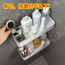 Punch-free washing table rack wall hanging toilet toilet toilet bathroom wall towel storage artifact