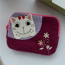 Clearance cute cat female Japanese style simple fabric card bag small square bag key Key Coin Coin Coin Coin Wallet 820077