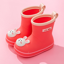 Childrens rain boots Girls non-slip lightweight baby cute waterproof student raincoat rain boots set Children and young children rubber shoes