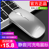 Wireless Bluetooth mouse rechargeable mute luminous silent cute computer office desktop Apple IPAD tablet Android phone laptop boys and girls for Lenovo Xiaomi HP GM