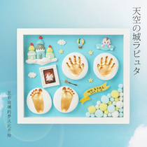 Baby hand and foot ink pad fetal hair souvenir newborn baby gift full moon photo frame year old one hundred days footprints handfoot prints