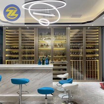Stainless steel wine cabinet customized constant temperature wine cabinet room temperature wine cabinet stainless steel wine rack white wine display rack customization