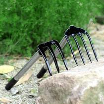 Garden raking four teeth peanut rake pine soil triteeth rake gardening hoe hugging tool outdoor hoe digging earth