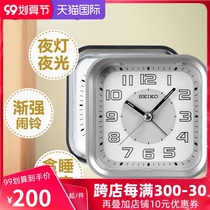 New Japanese SEIKO alarm clock night light snooze mute fashion simple quartz strong sound alarm