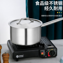Stainless steel thick composite bottom single handle juice pot thick bottom milk pot baking household soup commercial induction cooker cooking pot