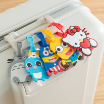 Cartoon silicone suitcase boarding pass luggage check tag listing Korean creative luggage tag overseas supplies