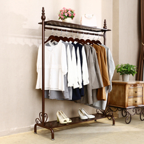 European-style iron coat rack hanger floor bedroom simple household clothes rack multifunctional storage rack