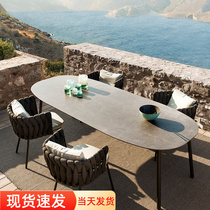 Nordic Outdoor Table And Chairs Patio Outdoor outdoor casual rattan benches Three sets of balconies net red rattan choreography table and chairs combined