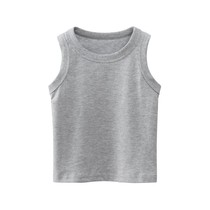 Childrens cotton vest summer childrens clothing baby solid color round neck small vest coat boy summer base shirt thin cotton