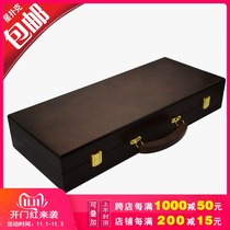 (Star Poker) Texas Holdem Chip Box Solid Wood 500 Chip Peach High-grade (Long Wood)