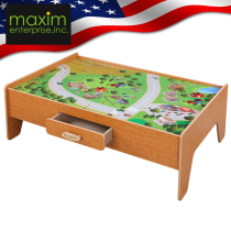 MAXIM childrens wooden track toy table multifunctional toy table building block Table 3-6 year old boy girl