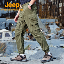 (Removable and two-wear) Jeep outdoor hiking quick-drying pants mens waterproof breathable hiking pants elastic band casual pants