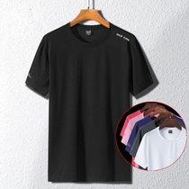 Quick-drying clothes Mens sports loose large size short-sleeved T-shirt womens summer sweat-absorbing breathable fitness clothes group purchase LOGO customization