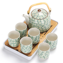 Light luxury modern pot Chinese tea lifting beam cup tea set living room ceramic cold water kung fu bubble plate dry guest Small set