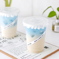 Milk tea cup Long sticker customization HAVE A GOOD DAY Milk tea Little RED Book Self-adhesive English cup Sticker