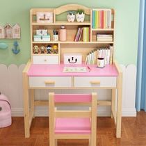 Childrens desk bookshelf integrated small Nordic style student combination Net Red landing creative artists